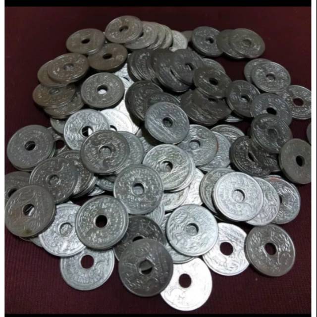 KOIN KUNO 5 CENT BOLONG NIKEL TAHUN 1921