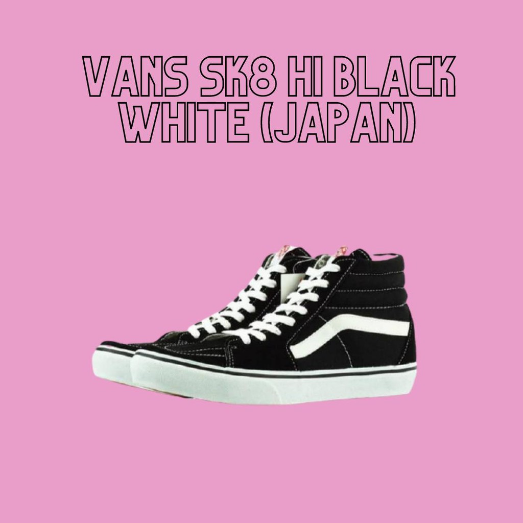 VANS SK8 HI BLACK WHITE JAPAN MARKET