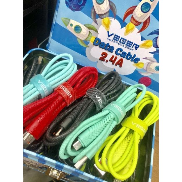 Kabel Data Charger VEGER V110 Micro Usb - Satuan Ecer - panjang 100 cm