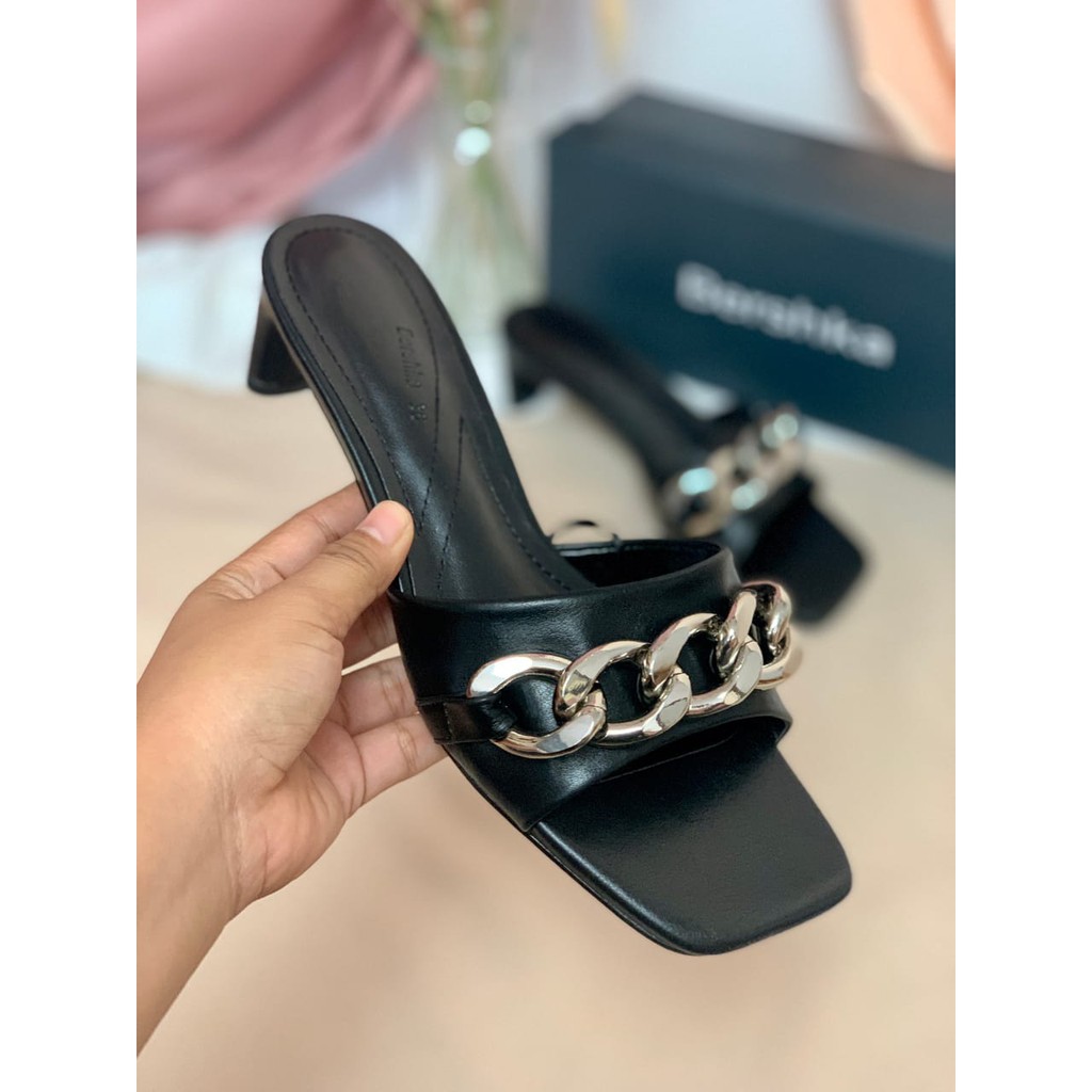 [7.7 Boombastis Sale⚡] - SANDAL WANITA BKS001 HIGH HEEL SANDALS CHAIN PREMIUM IMPORT
