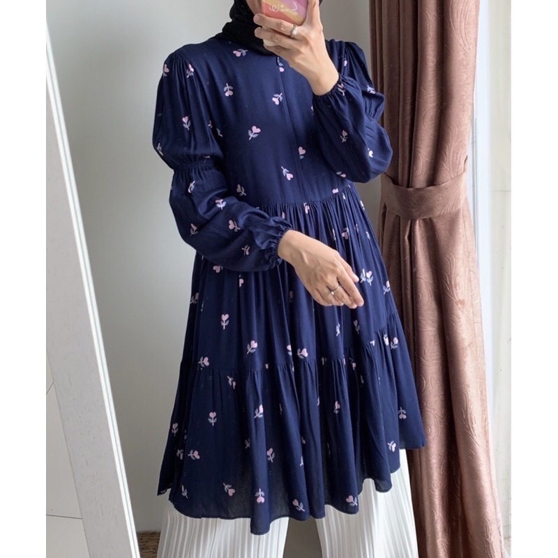 LILY TUNIK NAVY, WHITE, LILAC ALL SIZE BY BUTIK CHLARIS