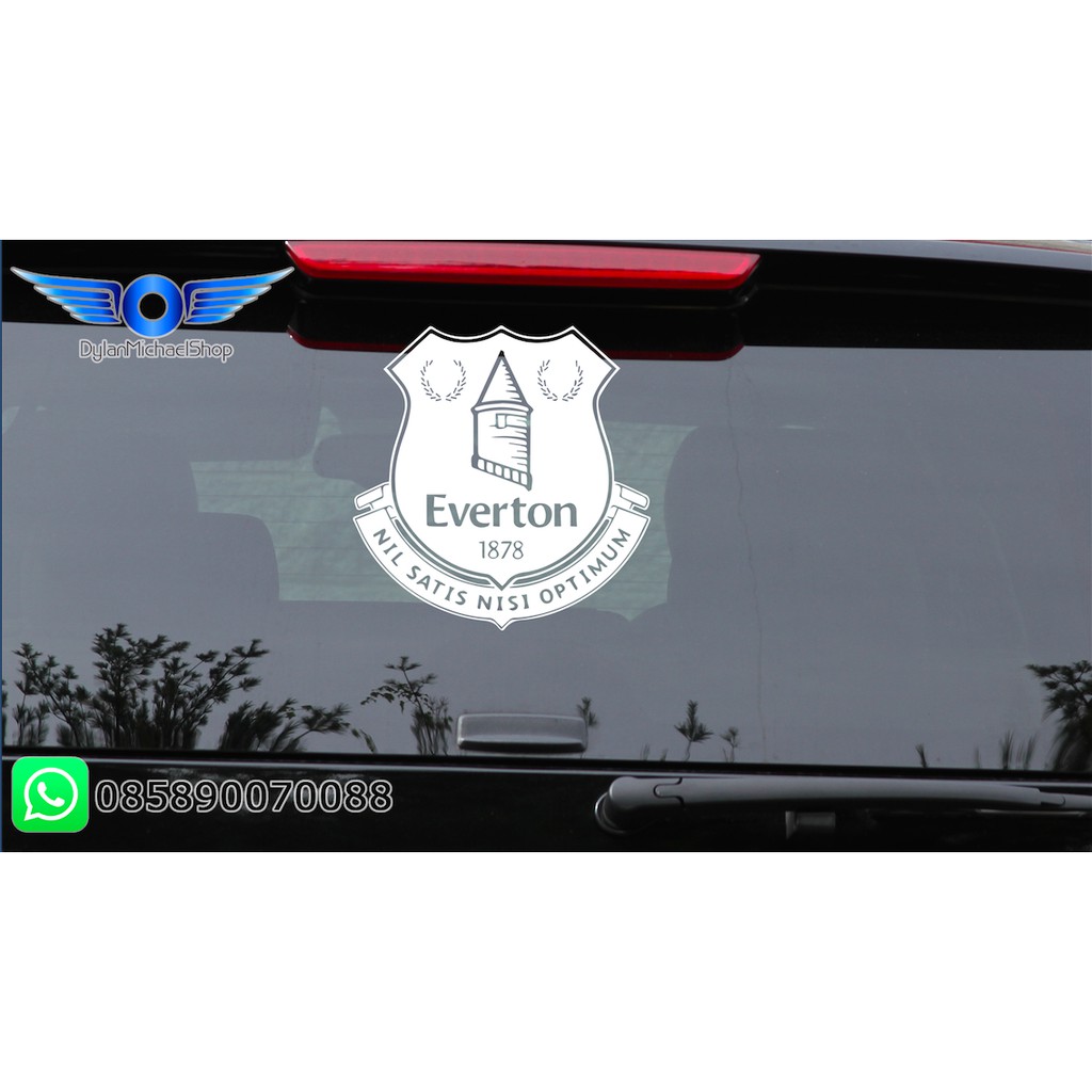 Aksesoris Mobil Stiker Club Bola Everton FC Logo Kaca Body Siluet Klub