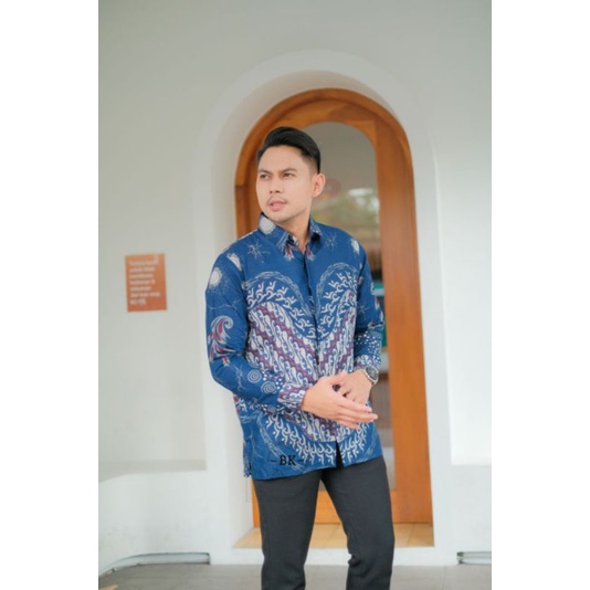 KEMEJA BATIK LENGAN PANJANG MOTIF BARU SIZE M L XL XXL