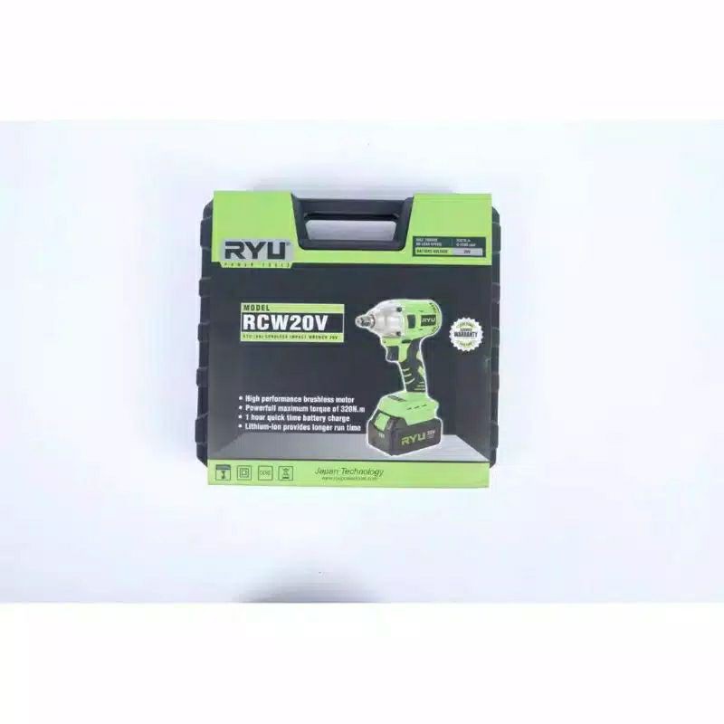 Ryu Cordless Impact Wrench 20 Volt / Mesin Impact Batery Ryu 20 Volt