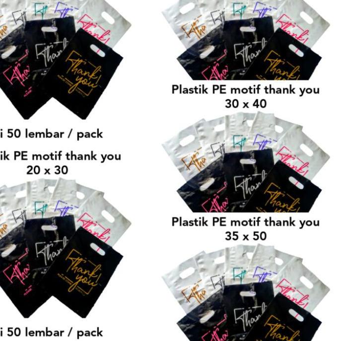 ◄ Plastik plong motif thank you / plastik pond motif thank you 35 x 50 ➯