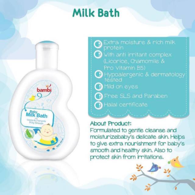 Bambi baby milk bath 100ml - sabun mand bayi