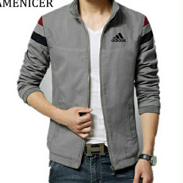 Jaket adidas fashion pria jaket pria Adidas jaket motor adidas jaket cowok adidas jaket abu cowok