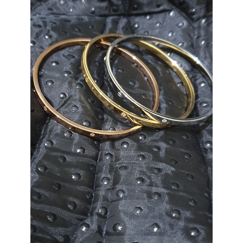 gelang titanium asli 100% anti karat set 3 pcs