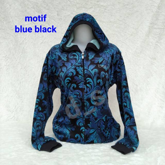 Bebe bludru motif blue black bahan import realpict