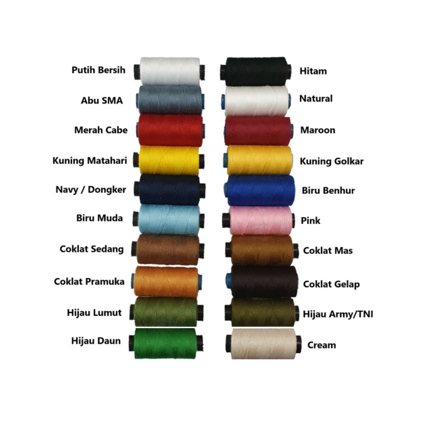 Benang Jahit 40/2 500 yard per Lusin (12 pcs) 100% Spun Polyester Super Quality Toyolon Yamalon Extra Pelangi