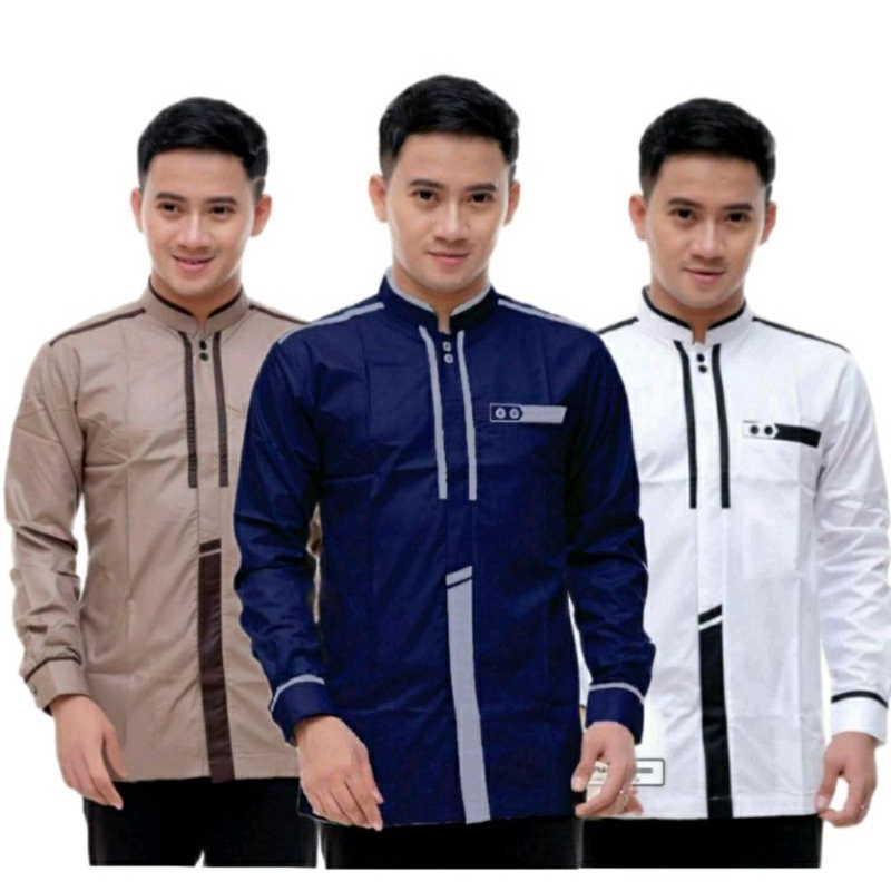 BAJU KOKO DEWASA LENGAN PANJANG KEMKO HADROH BUSANA MUSLIM TAKWA KURTA MODERN PREMIUM KEMEJA NU BAJU