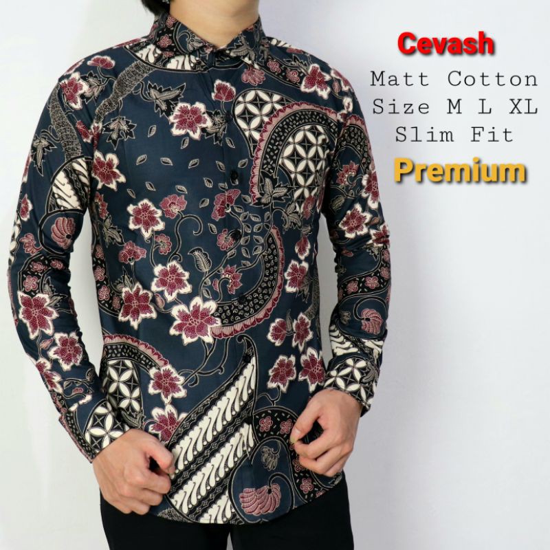 BAJU BATIK PRIA SLIM FIT LENGAN PANJANG PREMIUM MODERN DAN KEMEJA SLIMFIT MEWAH MIX CLOTHING LBL 242