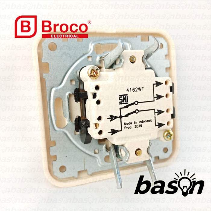 BROCO Gracio 4162 Double Switch Cream | Saklar 2 Gang 1 Way