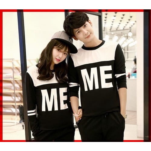 BAJU COUPLE ME LP sweater kapel lengan penjang bareng pacar