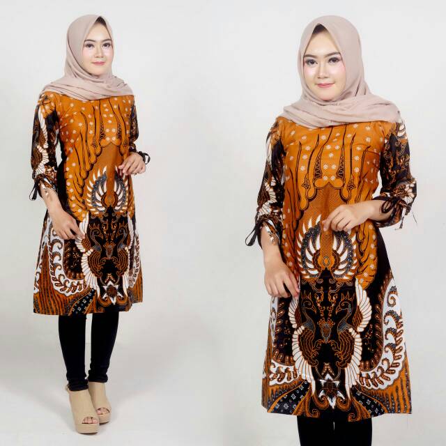 Batik mekar WANITA TUNIK , lengan pendek termurah cewek.