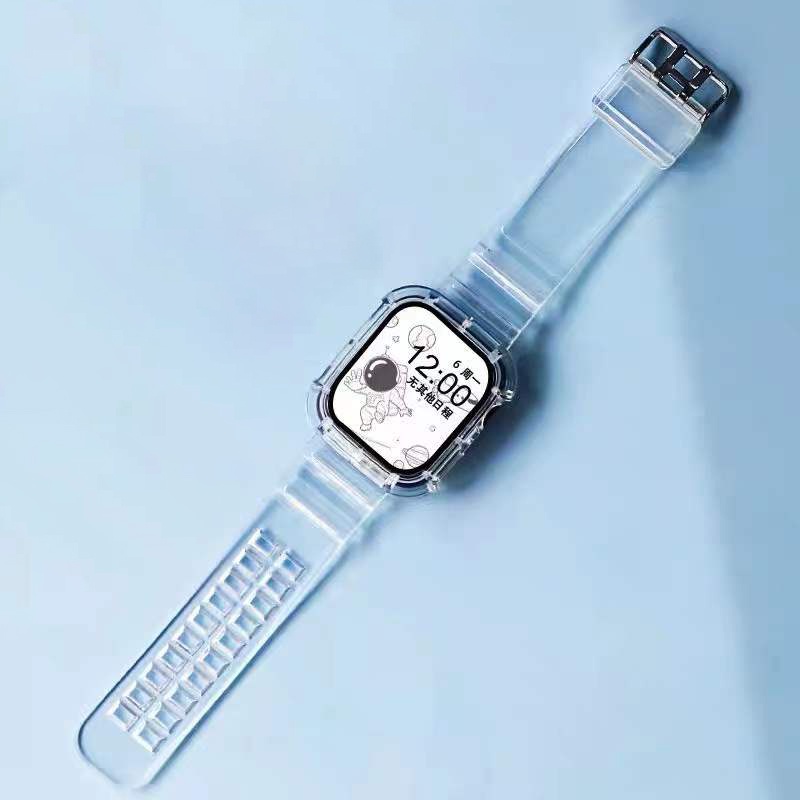 Glacier Strap For Aple Watch Series 7/6/SE/5/4/3/2/1 Transparent Strap 38/40/42/44mm Transparan Tali