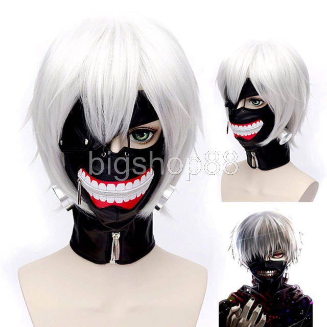 bigshop88 - Wig rambut palsu silver grey kaneki tokyo ghoul