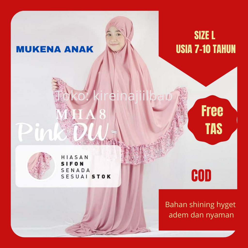 MUKENA ANAK TANGGUNG 7 8 9 10 TAHUN MUKENA ANAK REMAJA CANTIK LUCU MUKENA ANAK POLOS MUKENAH TELEKUN