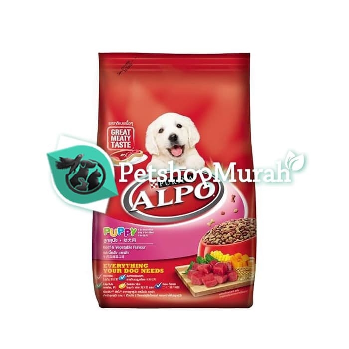 Makanan Anjing Alpo Puppy Beef dan Vegetable 2,6 Kg