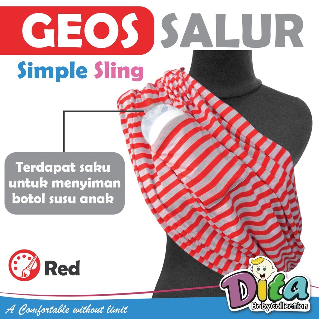 Gendongan geos dita salur kantong geos salur /geos salur murah geos grosir /gendongan kaos