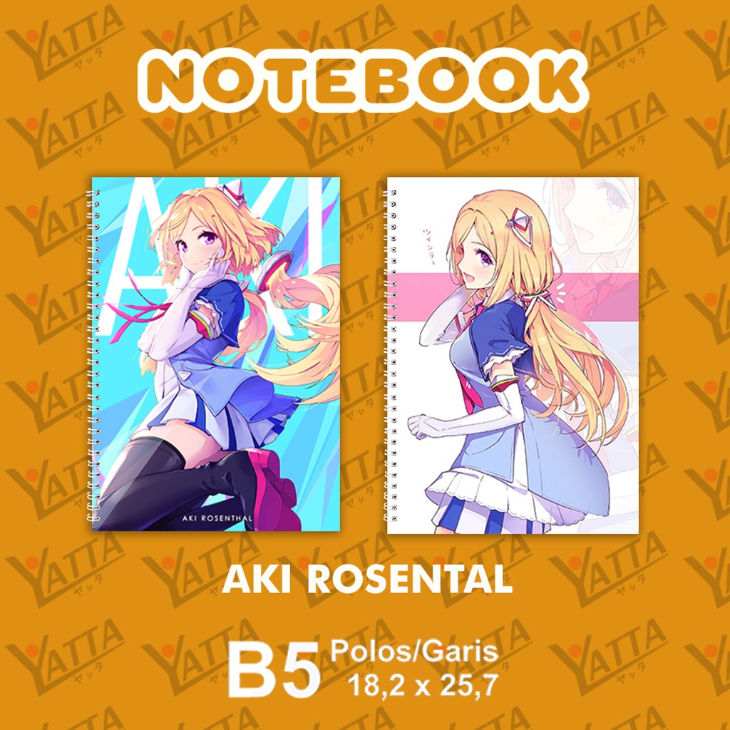 

Notebook Anime ukuran B5 18,2 cm x 25,7 cm Hololive JP - Aki Rosental