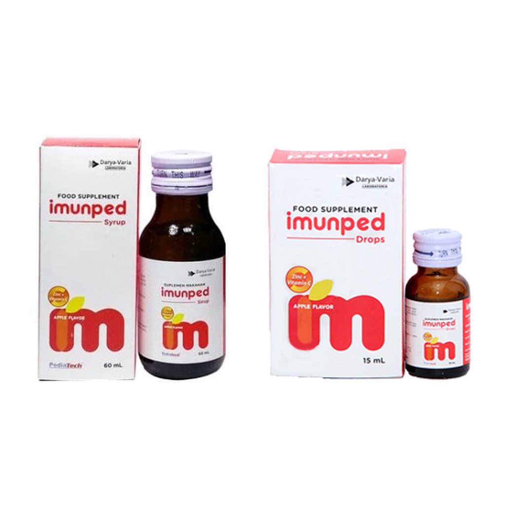 IMUNPED Syrup 60 ML Dan Imunped Drops 15 ML Daya Tahan Tubuh Bayi Anak Vitamin Sirup