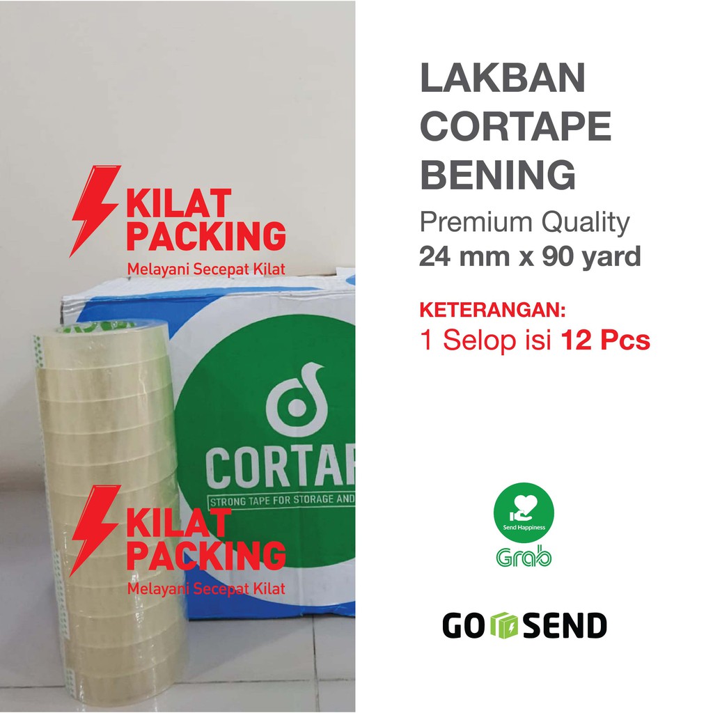 

YEN Lakban Ekonomis Cortape Bening 24 mm x 90 yard Grosir Termurah Per SELOP