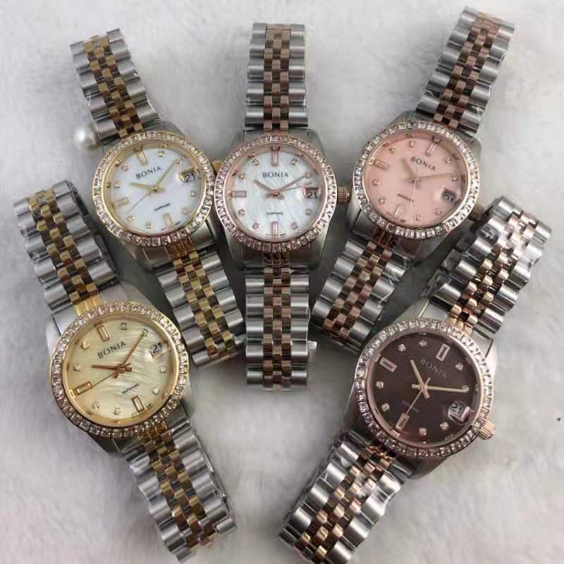 JAM TANGAN PRIA WANITA | RANTAI | KULIT | KARET | MURAH | WANITA BONIA 10087 STRAP STAINLESS STEEL K