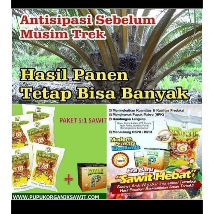 Pupuk Organik Granule 10Kg+1Power Pelebat Buah & Sawit Penyubur Tanah & Tanaman Mampu Menggantikan P