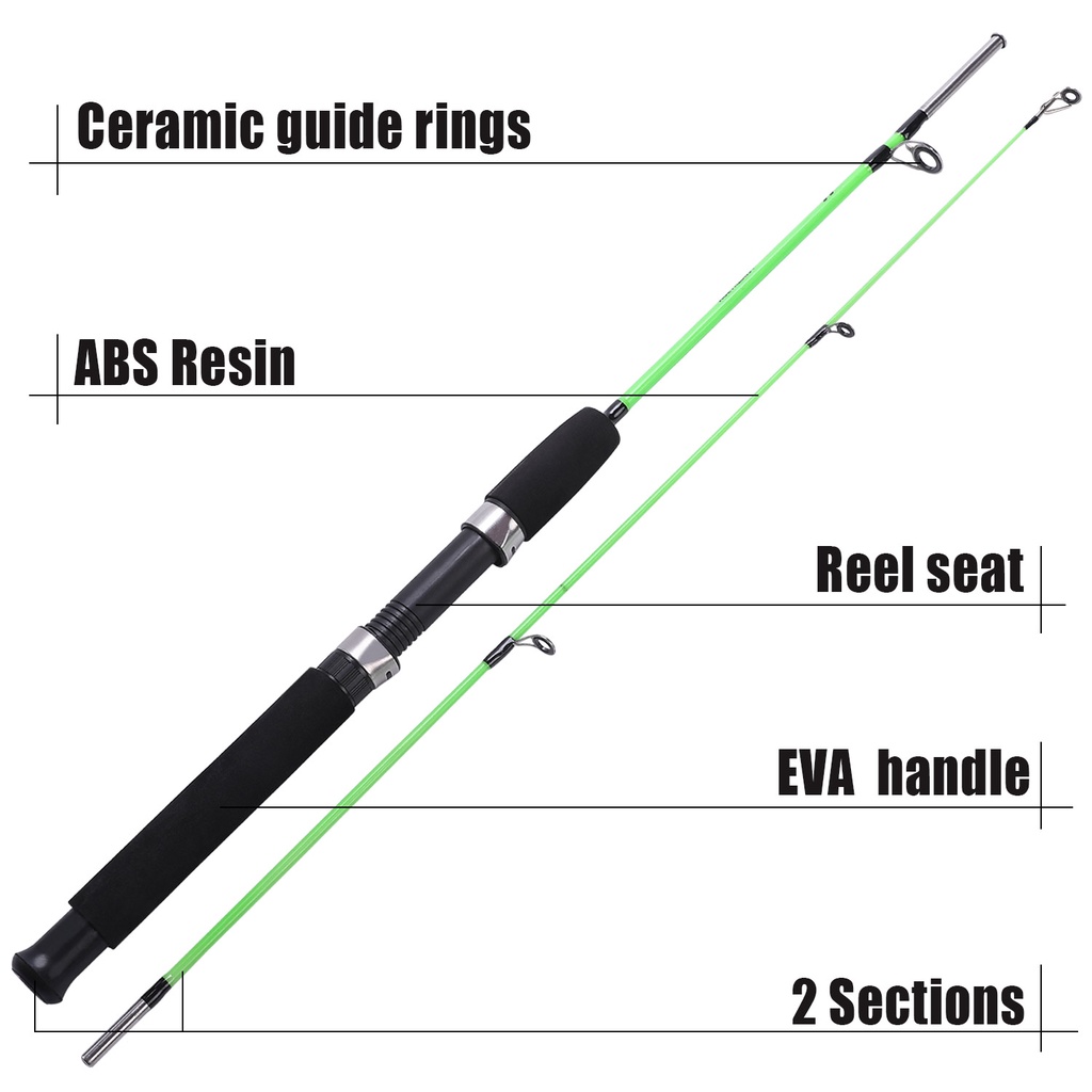Sougayilang Joran Pancing 1.2M/2.1M 2 Bagian Joran Pancing 2 Bagian ABS Resin Fishing Rod Keramik Guide Rings Spinning Fishing Rod  Fishing Tackle