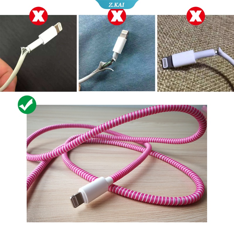 Tali Pelindung Kabel Data / Charger Usb / Earphone Model Spiral Panjang 1.4m Aneka Warna