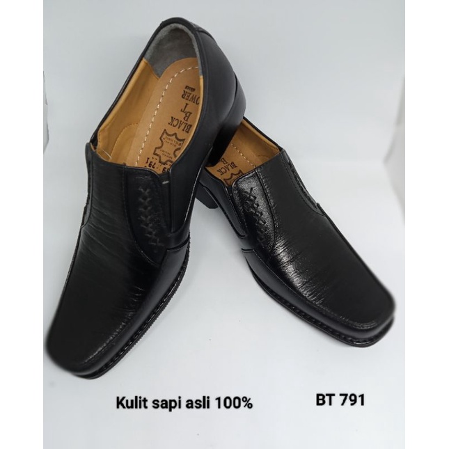 BT 791 Sepatu Pantofel Black Tower Sepatu Pantofel Pria Tali Formal Kulit Asli Sepatu Pentopel Kantor