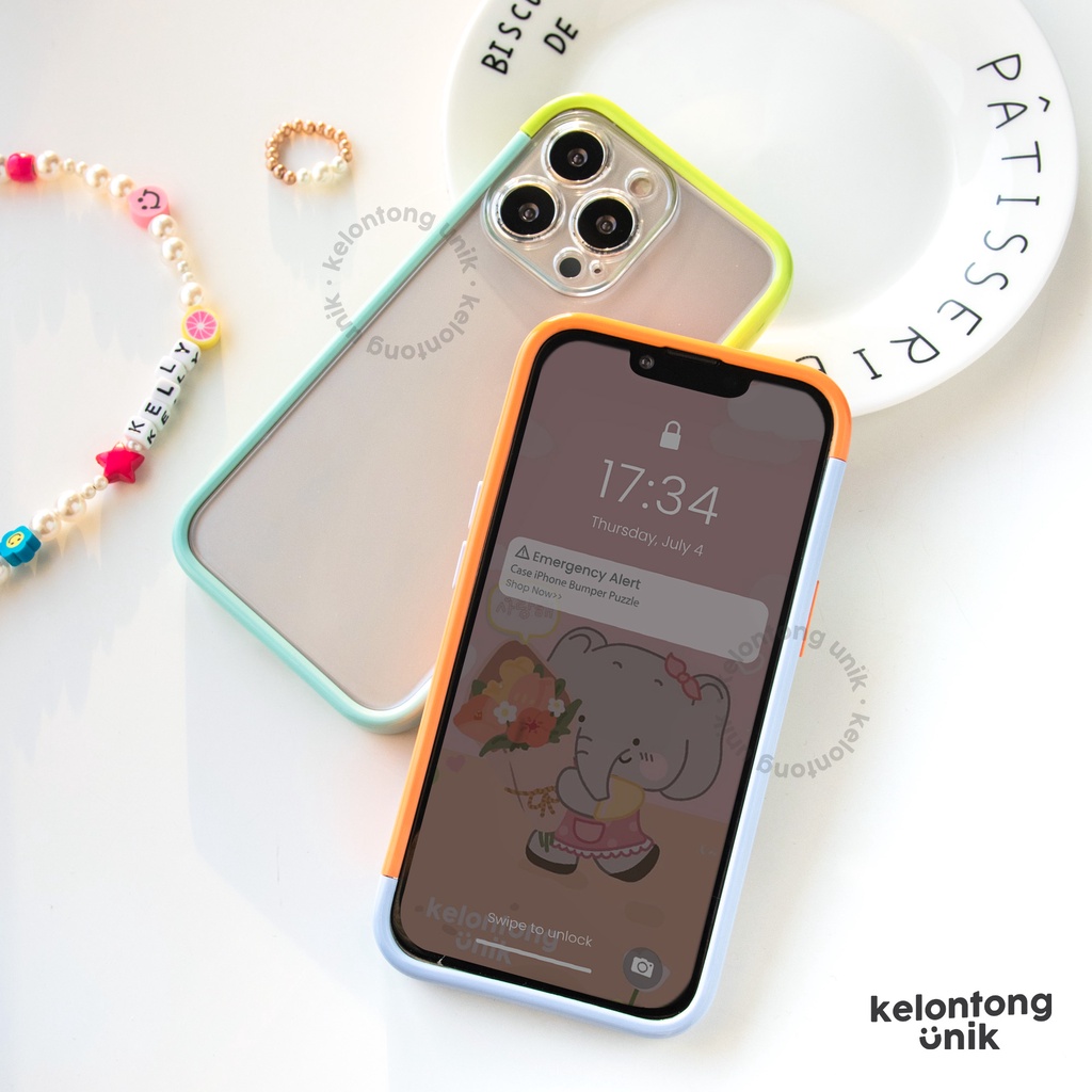 (Seri 2) For iPhone - Two Tone Bumper Puzzle Case
