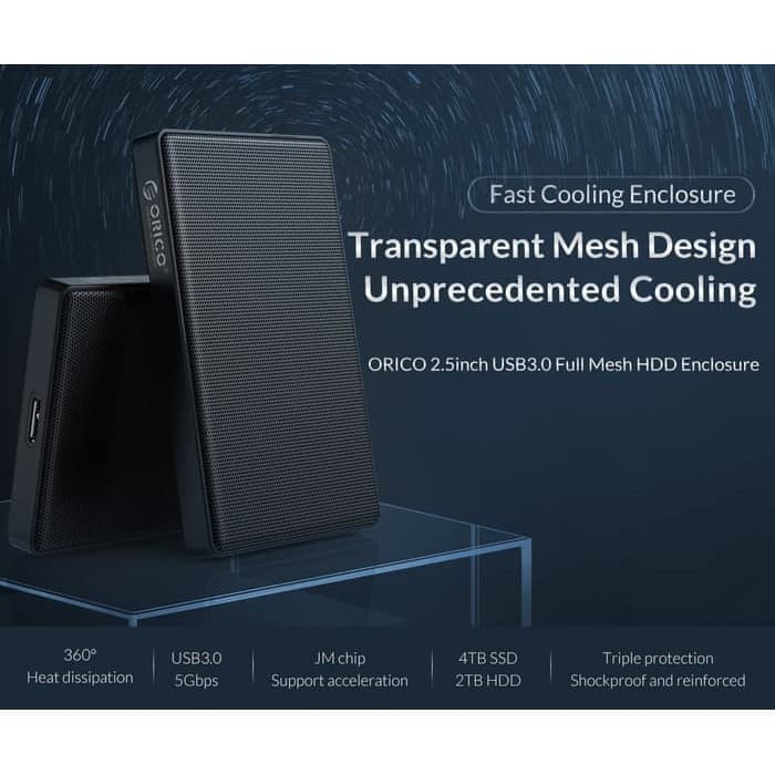 ORICO HDD Enclosure 2.5inch USB 3.0 Full Mesh / Casing HDD