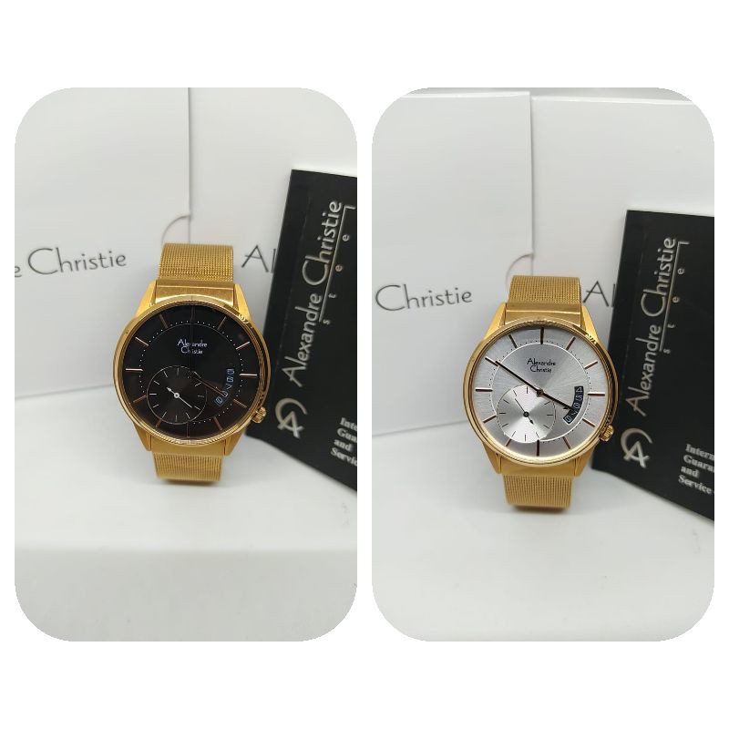 Jam Tangan Pria Alexandre Christie 8519 Tali Besi Pasir