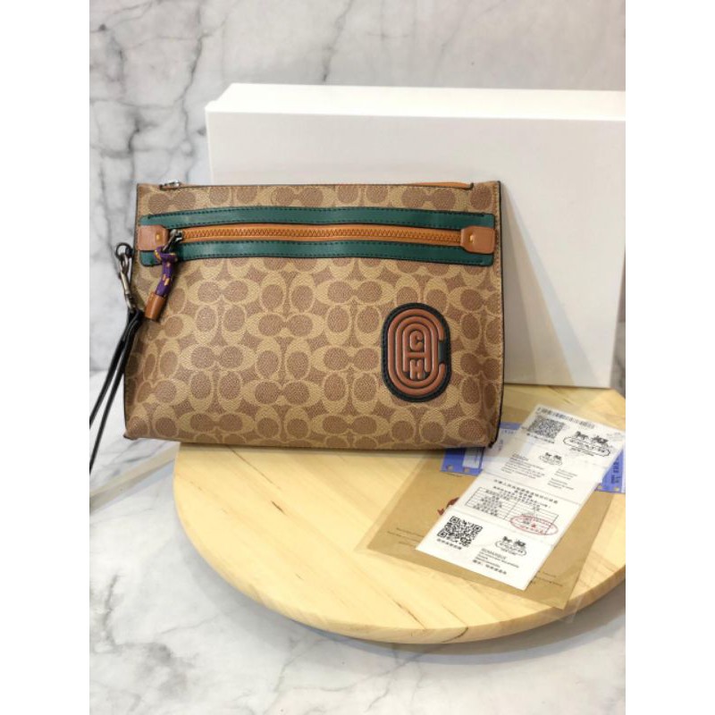 Clutch COACH Academy Pouch Signature Mirror Quality