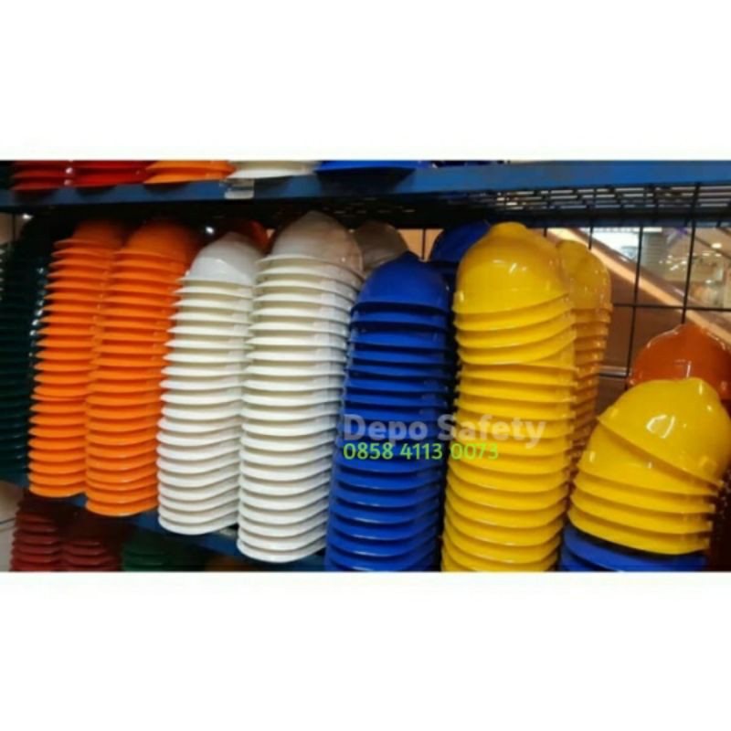 Helm Safety Proyek FSA Anti Pecah Warna Putih Kuning Biru Merah Orange