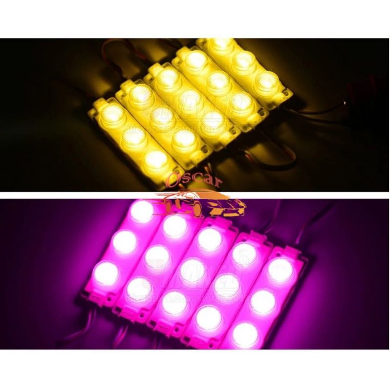 LAMPU LED MODUL 3MATA SMD  3030 12VOLT dan 24VOLT WATERPROOF 3 MATA 12V 24V 12 V VOLT VARIASI MOBIL