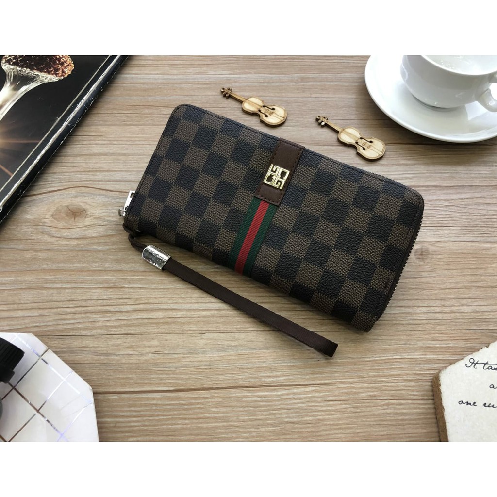 BQ 3248 RISCE DOMPET PANJANG IMPORT WANITA CEWEK PEREMPUAN JAKARTA BATAM MOTIF KOTAK LT 1585