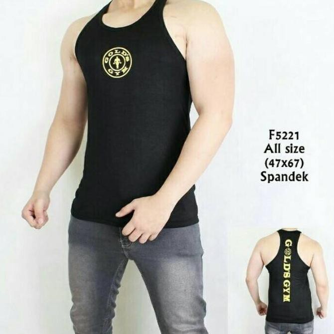 Singlet Gold Gym Kaos baju fitness under armor Underarmour training - bolaped