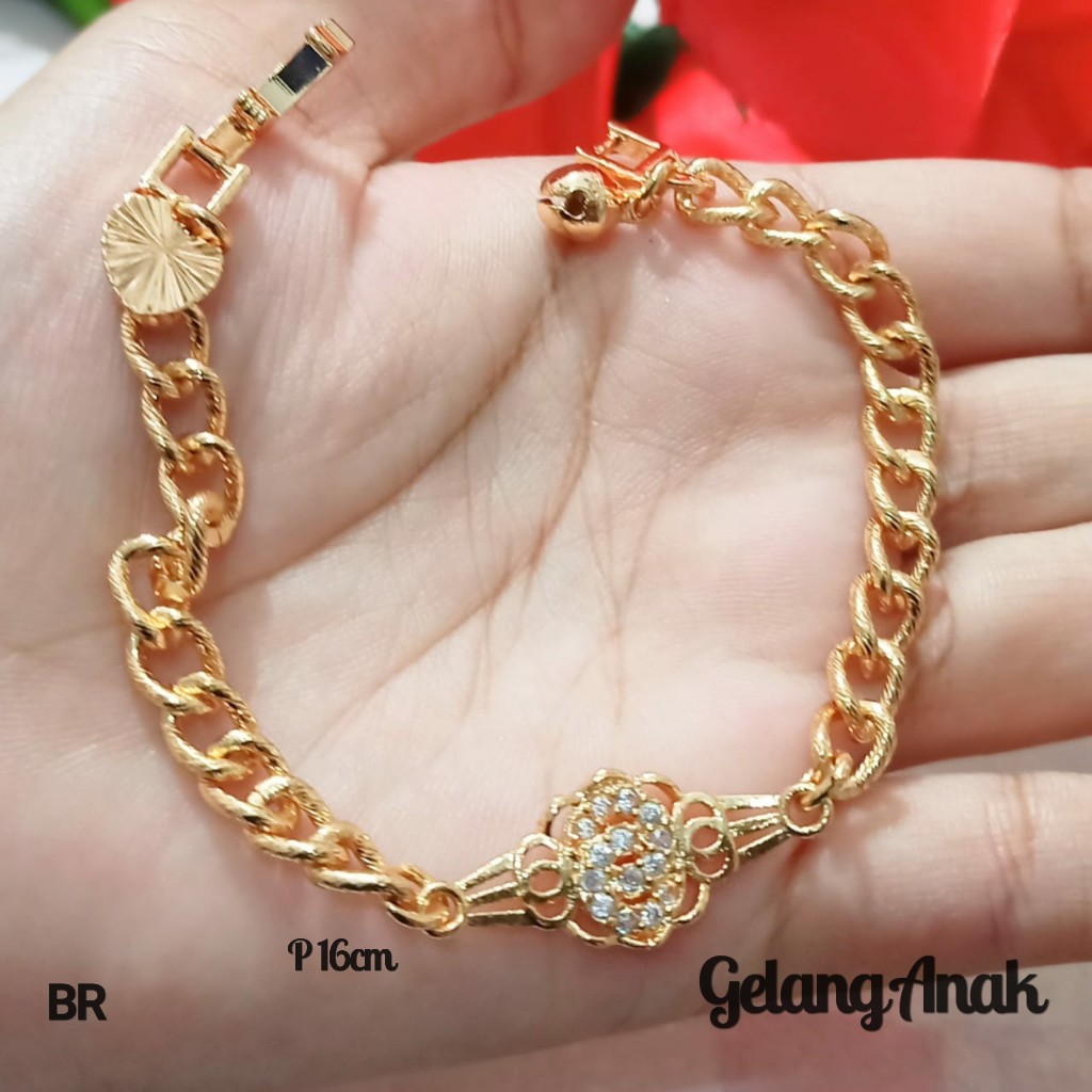 Gelang Anak TITANIUM Rantai Mata Varian Model Perhiasan Anak ABG cantik (COD)
