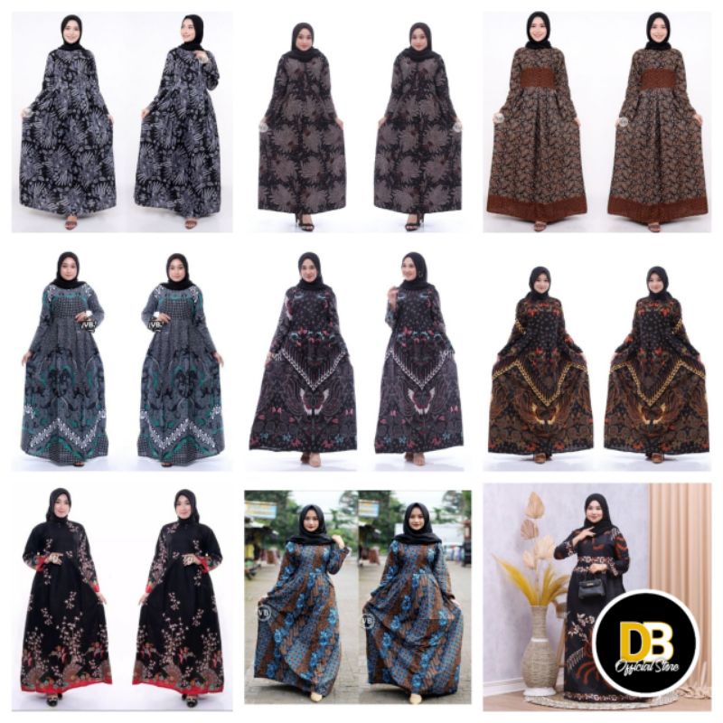 Gamis Batik Wanita Lengan Panjang Standar dan Jumbo / Gamis Batik Pekalongan / Gamis Wanita Muslimah