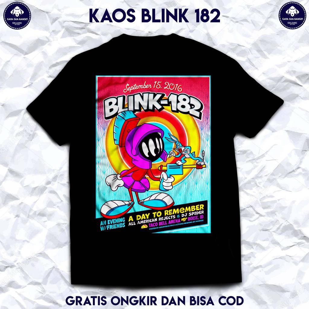 Blink 182 Kaos Musik Band Pop Original. Kaos Musik Band Pop Punk Blink 182.