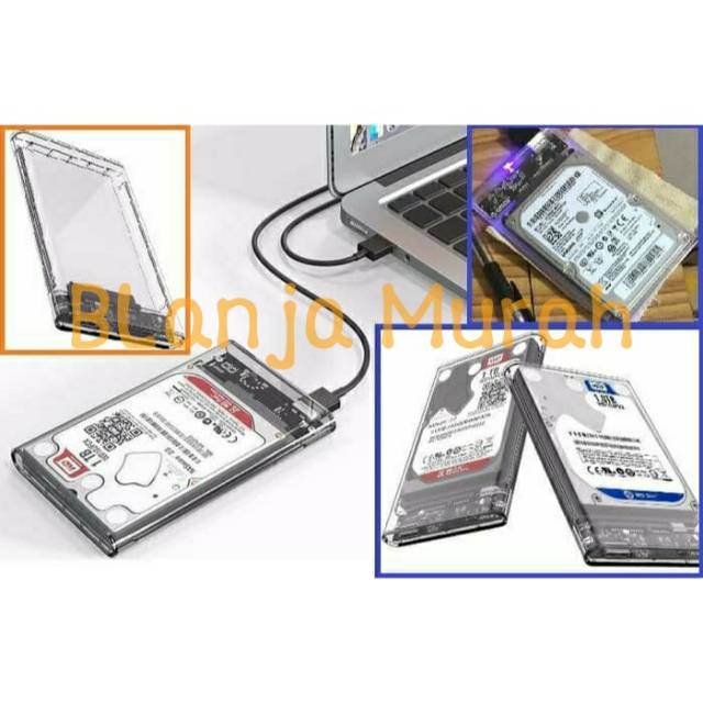 Casing Hard Disk External Enclosure USB 3.0 Orico Transparent Original