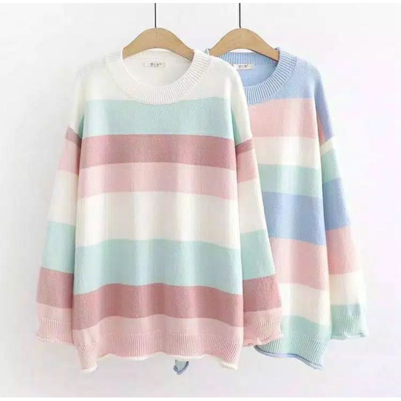 ES SWEATER KAOS LENGAN PANJANG RAJUT AYESHA MOTIF GARIS ES SWEATER KAOS LENGAN PANJANG RAJUT AYESHA MOTIF GARIS