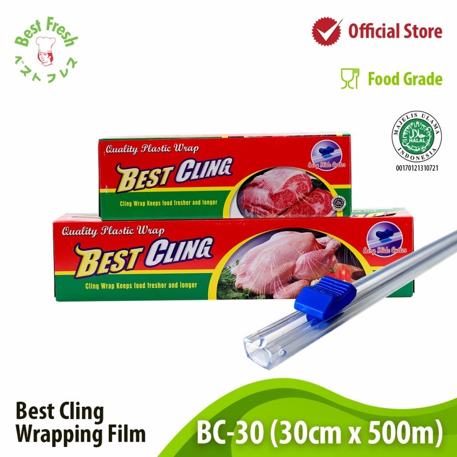 Best Cling Plastik Wrapping Makanan Fresh 30cm x 500m Dengan Cutter