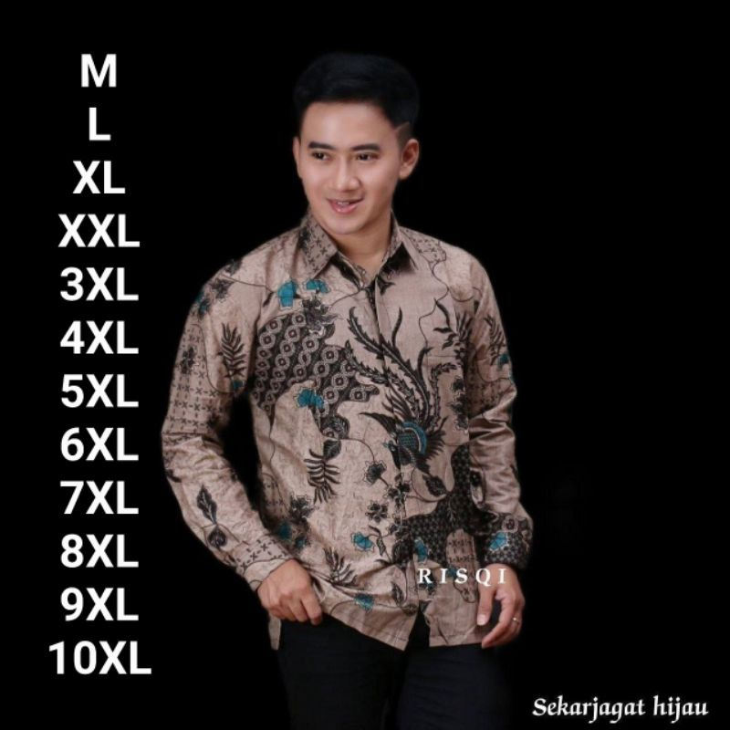 Kemeja batik pria lengan panjang dan lengan pendek kemeja batik jumbo pria big size M L XL XXL 3XL 4XL 5XL 6XL 7XL 8XL 9XL 10XL Seragam