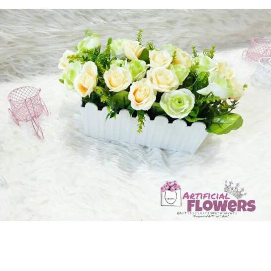 ➶ BUNGA POLAND VAS PAGAR PANJANG bunga vas pagar pot pagar bunga plastik  gift pajangan bunga unik ✸