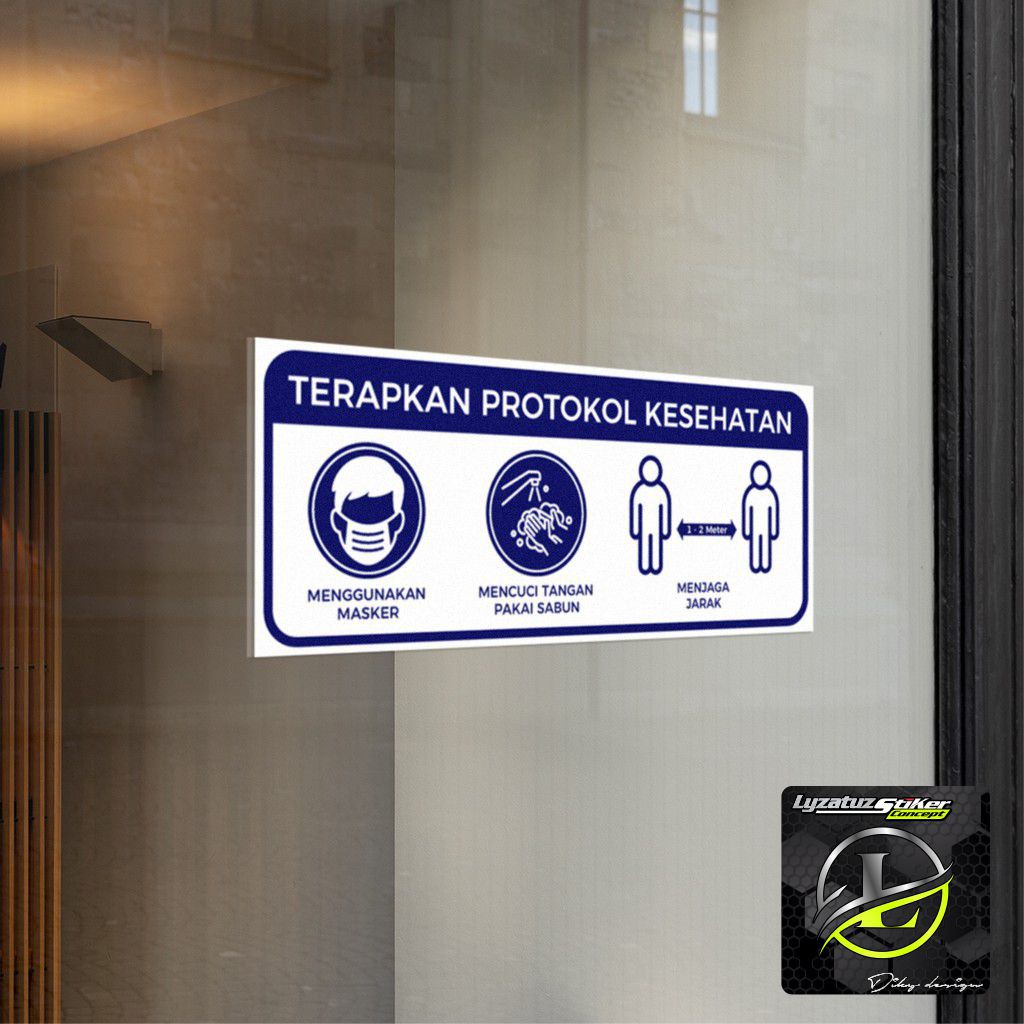 

Stiker Peringatan | Sticker Warning Sign | PROTOKOL KESEHATAN COVID 19 | 25x10