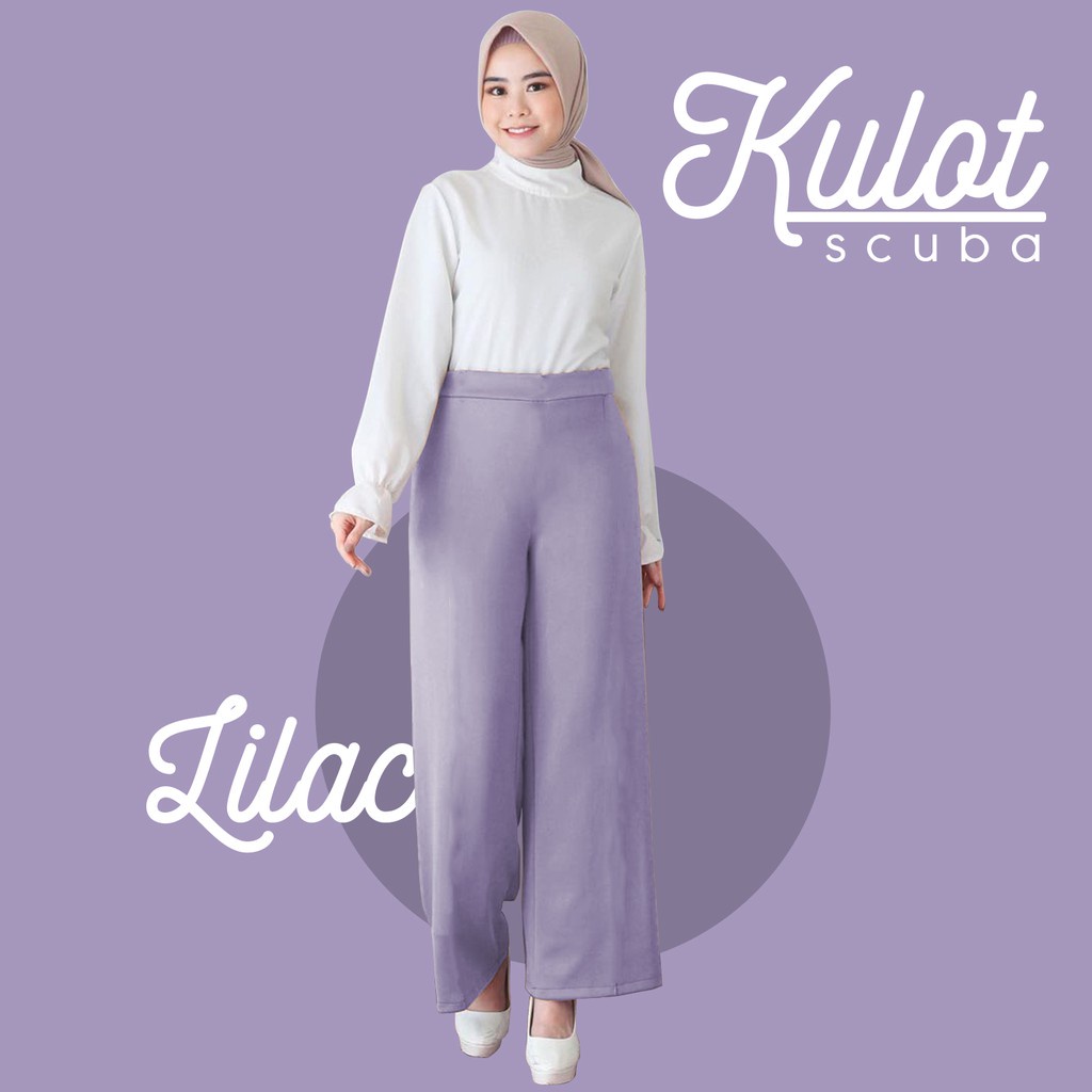 Promo ! All Size 50-80kg JUMBO Ada ✔ KULOT HIGHWAIST ~ Scuba Premium TEBAL, LEMBUT &amp; HALUS | Warna Cantik SHOPEE COD celana panjang wanita/boho/longgar